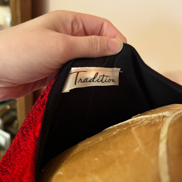 Tradition Red Imbeded Roses Dress - Picture 4 of 4